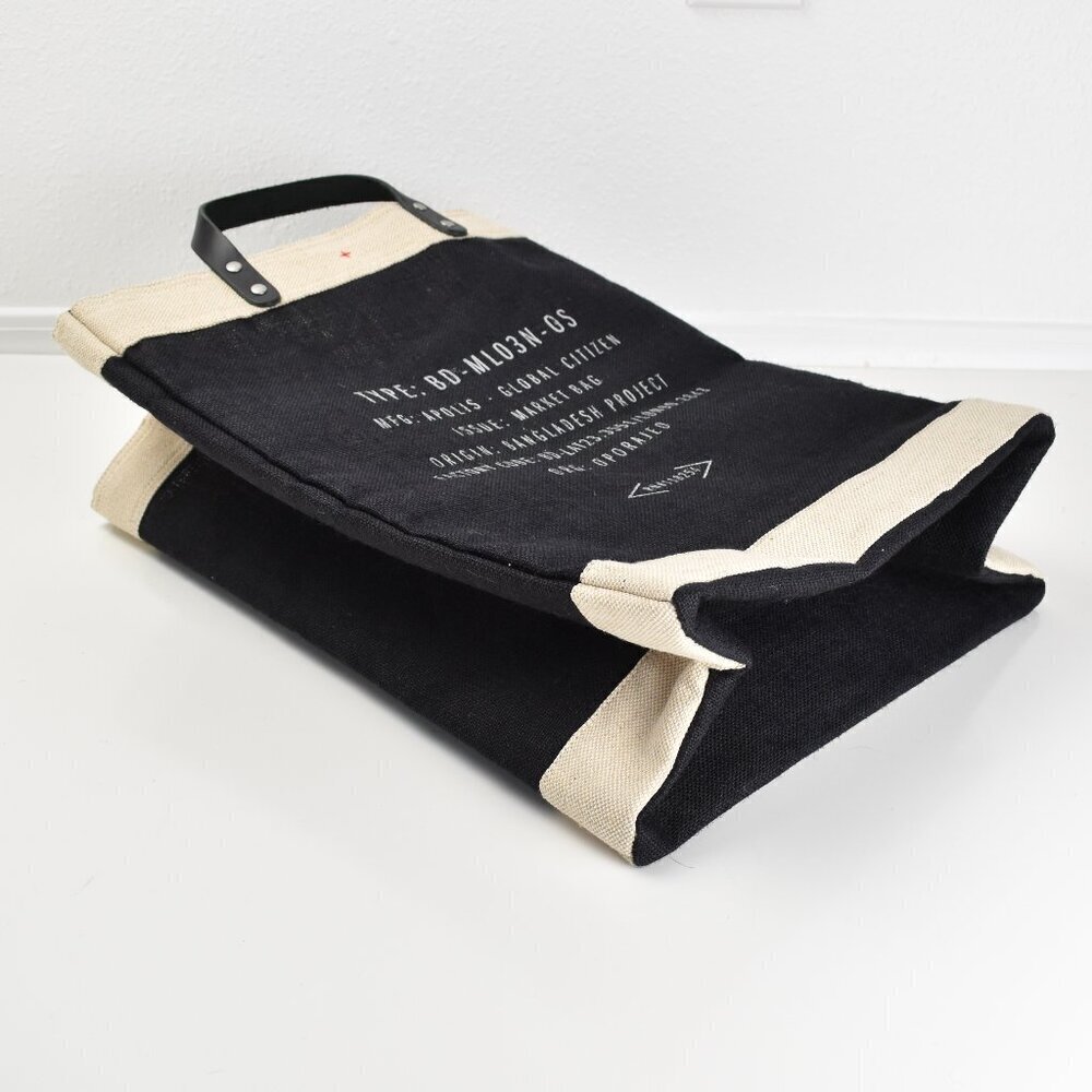 Apolis Market Bag Black Palm Tree BS Tote Bag - Picture 11 of 12